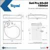 Раковина Teymi Satu Pro T50414 над стиральной машиной, белая, 60x60 см фото 4
