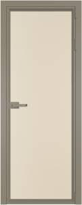 Межкомнатная дверь Profil Doors 1 AV цвет профиля Никель матовый, стекло безопасное 6 мм монохром жемчуг 800x2000