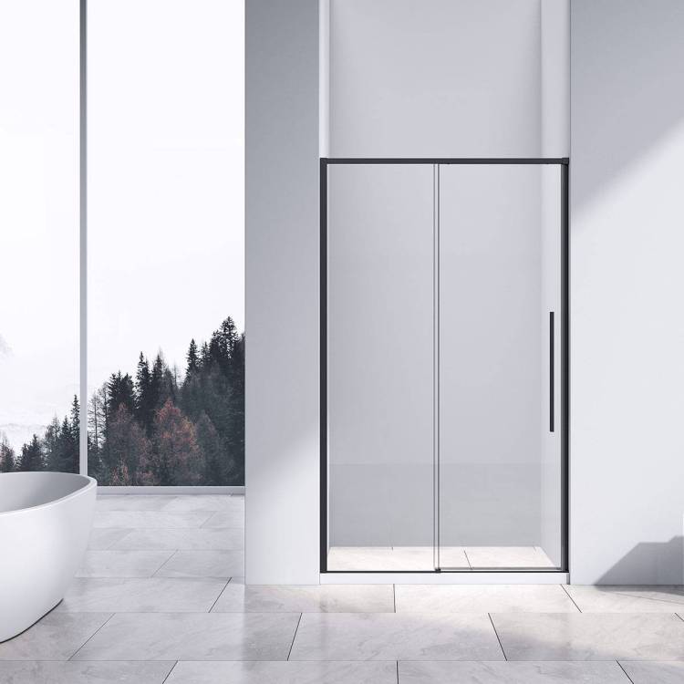 Душевая дверь Vincea Slim-N VDS-4SN130CLB черный, стекло прозрачное