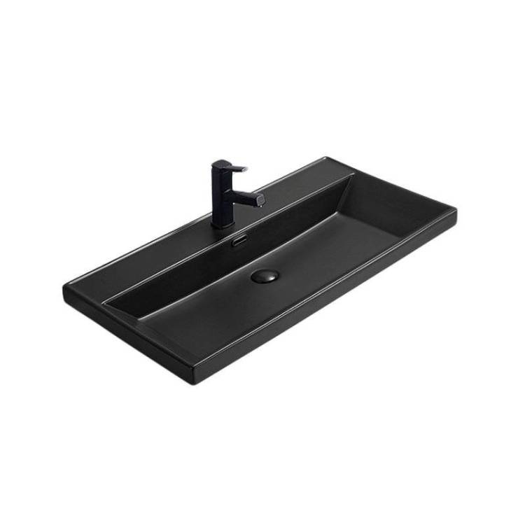 Раковина Gid Integrado 72206 Bm5580s 80 см, черная матовая