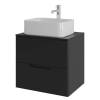 Тумба с раковиной Orange Line Li-60TubMDF+B02-460W черная матовая, 60 см