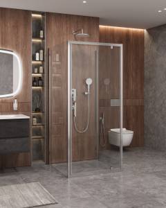 Душевой уголок Cezares MOLVENO-BA2-90/80-C-Cr-IV профиль хром, стекло прозрачное, 90x80x195
