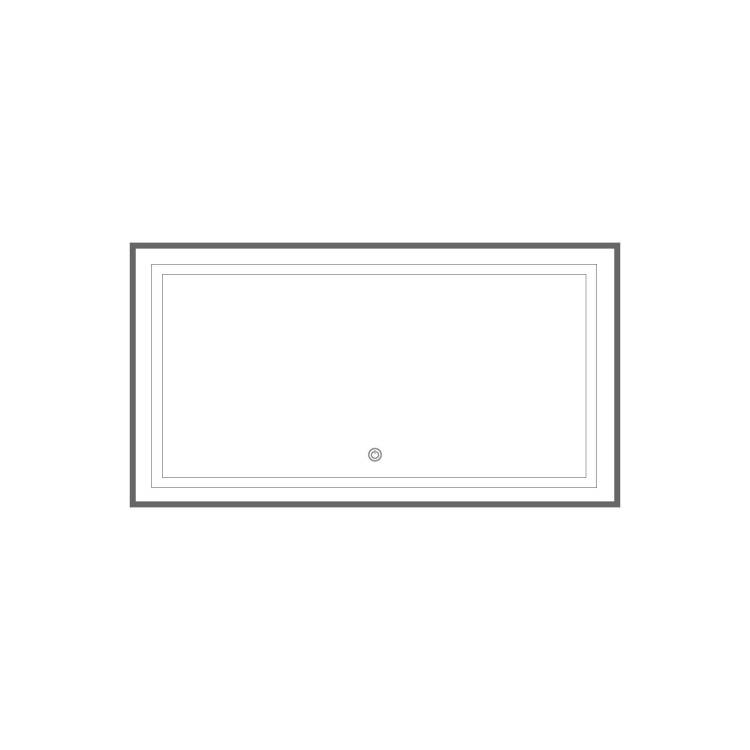 Зеркало Fixsen FX-2080F с LED подсветкой, графит, 80x60 см