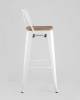 Набор из 6 барных стульев Stool Group Tolix YD-H765E-W LG-02 X6 белый глянцевый, светлое дерево, со спинкой фото 4