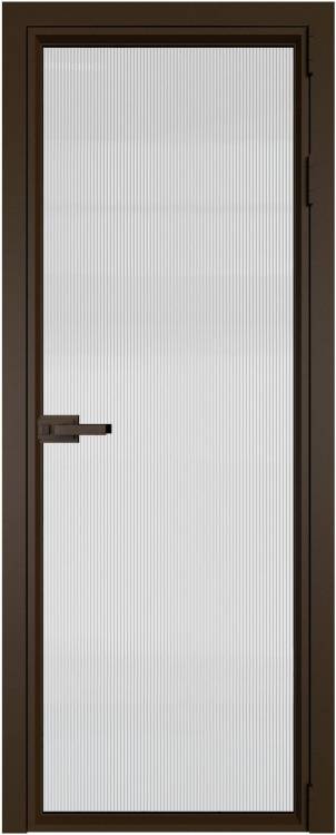 Межкомнатная дверь Profil Doors 1 AV цвет профиля Деорэ, стекло безопасное 6 мм мору осветленное 800x2000