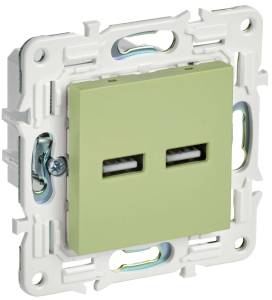 Розетка USB type A+A IEK Skandy SK-U21-D31-K06 мятный