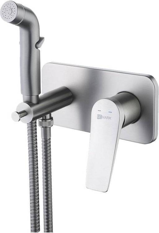 Гигиенический душ Lemark Bronx LM3720GM со смесителем, С ВНУТРЕННЕЙ ЧАСТЬЮ, графит