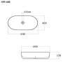 Раковина BOND Oval S59-600 накладная, овальная, 60x40x15 см, белая глянцевая фото 7