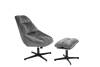 Кресло Stool Group Оррелл QH-8347KT-OT HLR-21 dark grey серый с оттоманкой