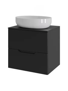Тумба с раковиной Agger Свит SWE600ETBL-ST-5520W черная матовая, 60 см
