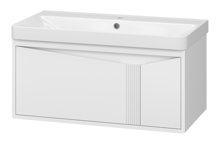 Тумба с раковиной Brevita Каскад УТ000025617 белая, 90 см