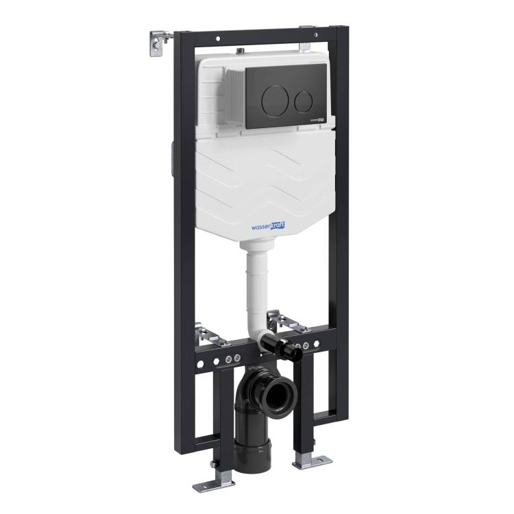 Система инсталляции для унитазов Wasserkraft Vils 56TLT.010.ME.MB02 клавиша черный матовый