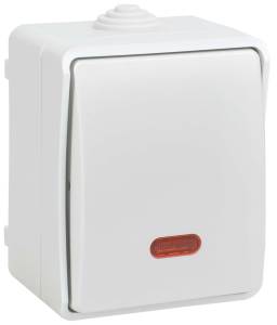 Выключатель 1-клавишный проходной IEK Fors EVS11-K01-10-54-DC белый