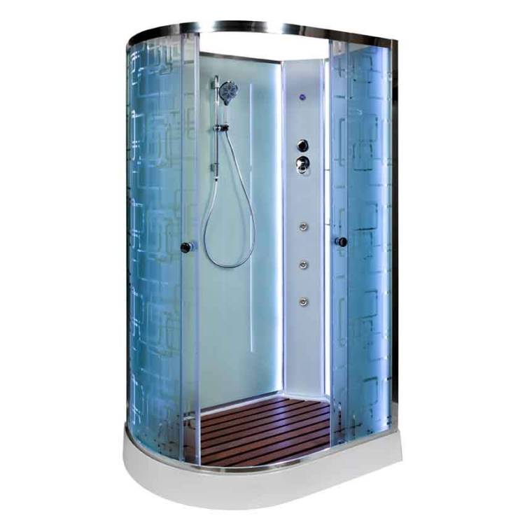 Душевая кабина AvaCan EM1511RNLED+GM с подсветкой и гидромассажем, 110x80x210