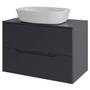 Тумба с раковиной Orange Line Li-70TugMDF+B08-500W графит матовый, 70 см