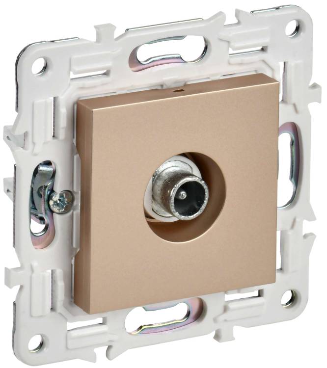 ТВ-розетка проходная IEK Skandy SK-A10-P-K98 песочный