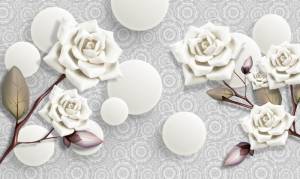 3D Фотообои Artegrafico «Керамические розы с парящими сферами» GM-064 канвас