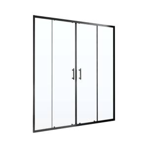Душевая дверь в нишу MaybahGlass MGD-1827-6 профиль черный, стекло прозрачное, 190x195