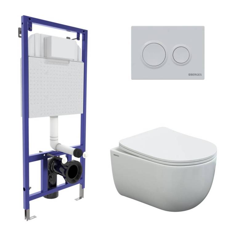 Комплект Berges Novum 43239 кнопка О1 белый