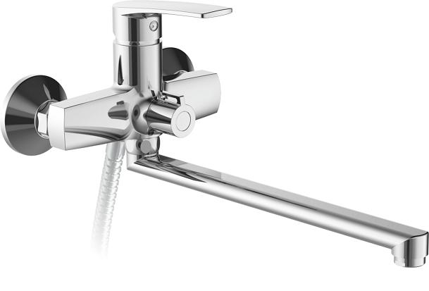 Смеситель универсальный Avrora Gamma AV5430 с поворотным изливом, хром