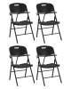 Набор из 4 складных стульев Stool Group Кейт D25X black X4 черный, банкетные, со столиком