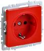 Розетка 1-местная с заземлением и шторками IEK Brite BR-R14-16-K04 красный