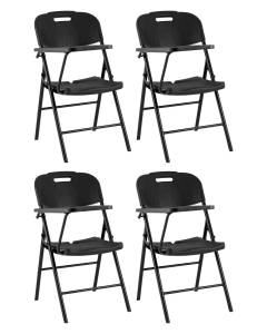 Набор из 4 складных стульев Stool Group Кейт D25X black X4 черный, банкетные, со столиком