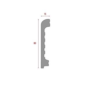 Напольный плинтус ТД Меридиан P2-101-N с тиснением 2400x80x15