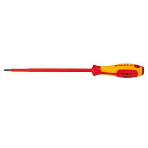 Отвертка KNIPEX SL4.5x0.8 шлицевая VDE, для монтажа электросчётчиков, длина лезвия 180 мм, 287 мм, диэлектрическая, 2-компонентная рукоятка