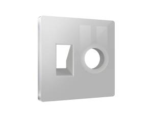 Лицевая панель для компьютерной/телефонной розетки+TV розетки Ambrella Volt Alfa AP4125 серебро глянец
