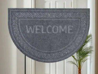 Коврик влаговпитывающий "Welcome" полукруг серый 60x90 см (10 шт)