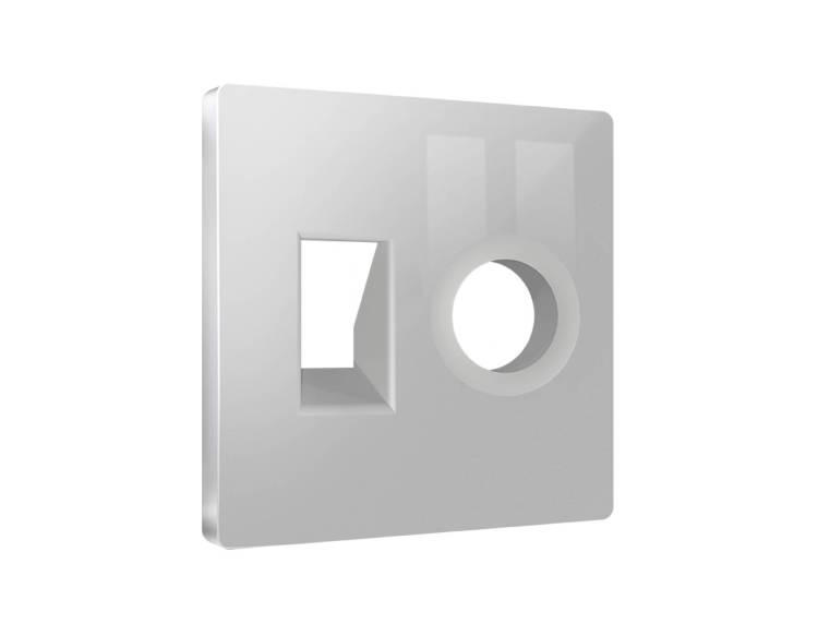 Лицевая панель для компьютерной/телефонной розетки+TV розетки Ambrella Volt Alfa AP4125 серебро глянец