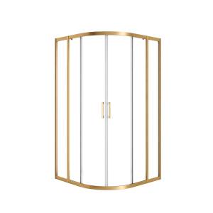 Душевой уголок Cezares Molveno MOLVENO-R-22-100+20-C-BORO-IV профиль брашированное золото, стекло прозрачное, 120x120x195