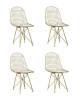 Набор из 4 стульев Stool Group Eiffel AFR-18B-P1 GL/WH X4 золотой с белой подушкой