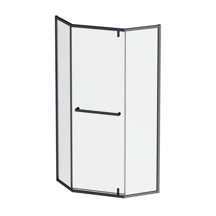 Душевой уголок Am.Pm Gem W90G-405-9090-BT профиль черный матовый, стекло прозрачное, 90x90x195