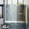 Шторка на ванну MaybahGlass MGV-789-3 80x140, поворотная, стекло бронза 6 мм, профиль золото, с полотенцедержателем фото 3