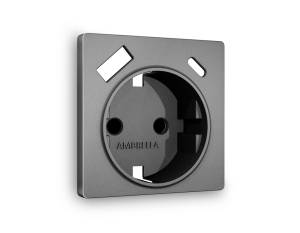 Лицевая панель для электрической розетки с заземлением со шторками 2USB A+C Ambrella Volt Alfa AP6600