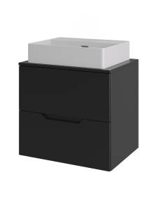 Тумба с раковиной Agger Свит SWE600ETBL-ST-4500W черная матовая, 60 см