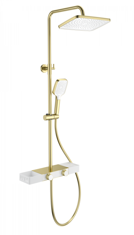 Душевая стойка Wonzon & Woghand WW-B3552-BG с термостатом, золото