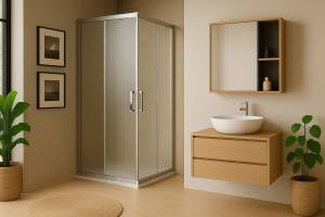 Душевой уголок Royal Bath HPD RB10511HPD-C-ST профиль сатин, стекло матовое, 110x110x200