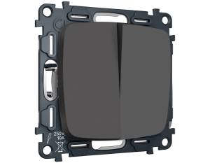 Комплект механизма 2-клавишного перекрестного выключателя Ambrella Volt MO MO903030 графит мягкое касание