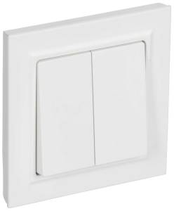 Выключатель 2-клавишный IEK Brite BR-V20-0-10-K91-F арктический белый