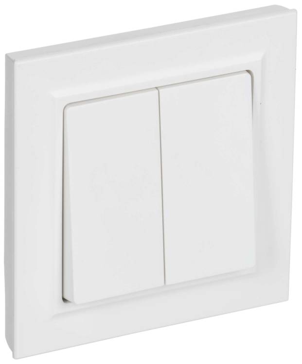 Выключатель 2-клавишный IEK Brite BR-V20-0-10-K91-F арктический белый