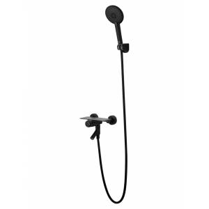 Смеситель для ванны Wonzon & Woghand WW-FE05L221-MB с душевым гарнитуром, черный матовый