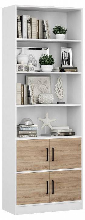 Стеллаж комбинированный МФ Мастер Либерти-52-128 Либерти-52-БТ-ДС-128 белый / дуб сонома