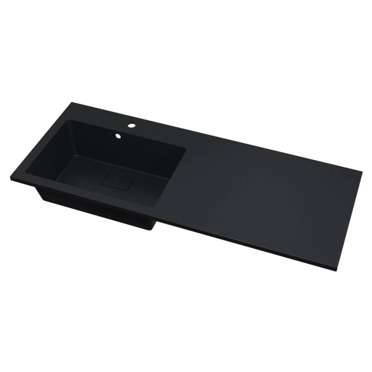 Раковина Uperwood Cosmos Quartz RCosmos Quartz120LU над стиральной машиной, левая, уголь, 120x48