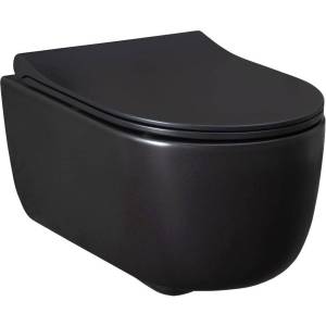 Унитаз подвесной Allen Brau Priority 4.31002.31+4.31004.31 с крышкой-сиденьем, черный матовый