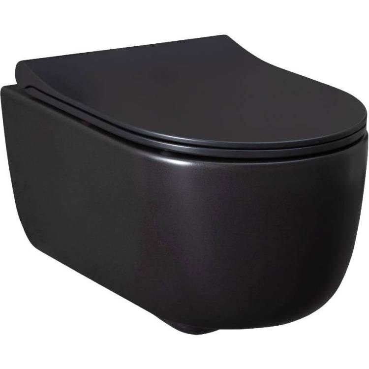 Унитаз подвесной Allen Brau Priority 4.31002.31+4.31004.31 с крышкой-сиденьем, черный матовый