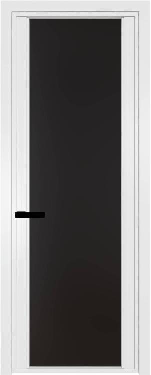 Межкомнатная дверь Profil Doors 2 AGP цвет профиля Вайт, стекло безопасное 6 мм монохром черный 700x2000