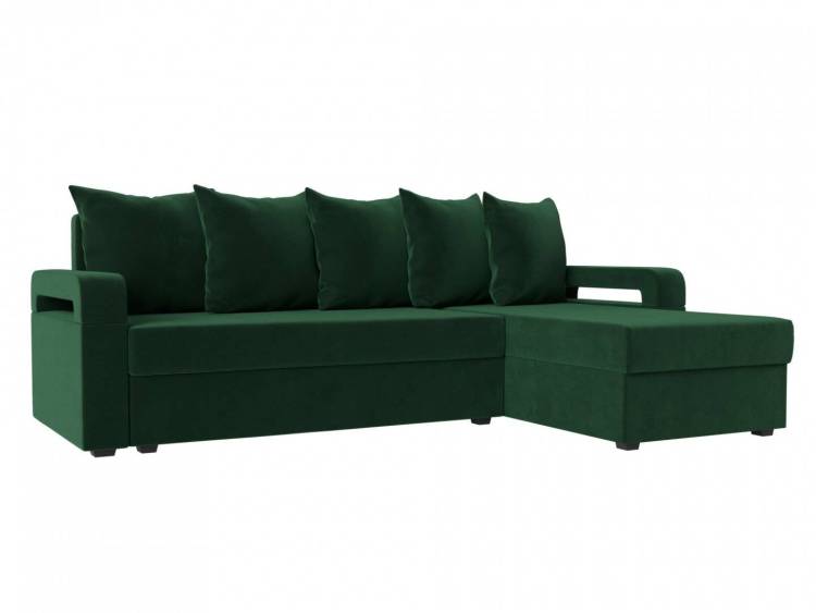 Диван угловой Лига диванов Гермес Лайт 112712 Зеленый Правый